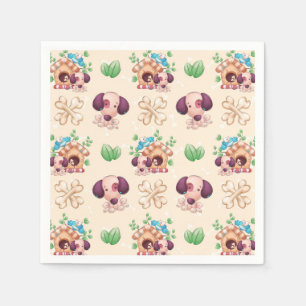 Serviette En Papier Motif de chien adorable 