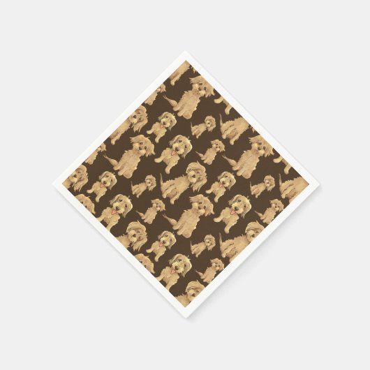Serviette En Papier Motif de chien Brown labradoodle doré (Coin)