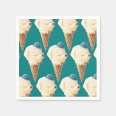 Serviette En Papier Motif de chiot à crème glacée (Devant)