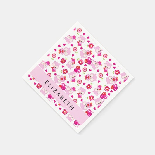 Serviette En Papier Motif De Chouettes, Chouettes Mignonnes, Chouettes (Coin)