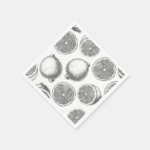 Serviette En Papier Motif de citron à main (Coin)