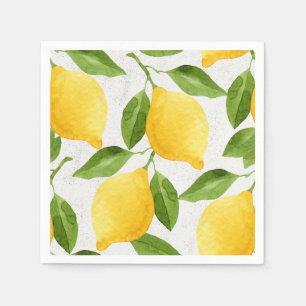 Serviette En Papier Motif de citrons d'aquarelle