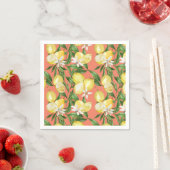 Serviette En Papier Motif de citrons et citrons d'été (En situation)