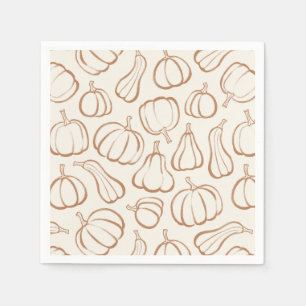Serviette En Papier Motif de citrouille bohème neutre pour fête d'Hall