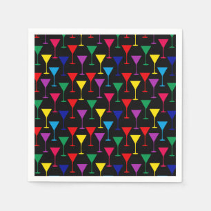Serviette En Papier Motif de cocktail Martini coloré