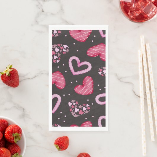 Serviette En Papier Motif de coeur 34 (En situation)