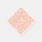 Serviette En Papier Motif de coeur blanc rose mignon (Coin)