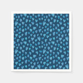 Serviette En Papier Motif de coeur bleu foncé (Devant)