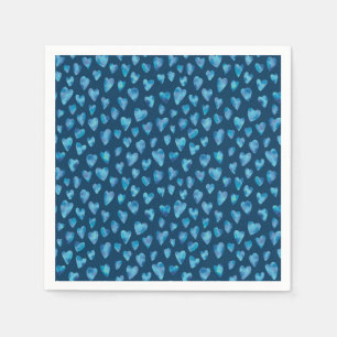 Serviette En Papier Motif de coeur bleu foncé