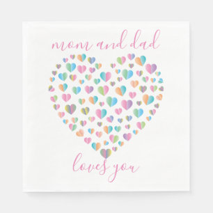 Serviette En Papier Motif de coeur coloré mignon