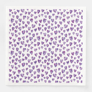 Serviette En Papier Motif de coeur d'amour pourpre