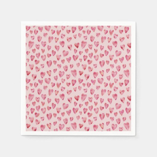 Serviette En Papier Motif de coeur d'amour rose (Devant)
