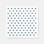 Serviette En Papier Motif de Coeurs Bleus (Devant)