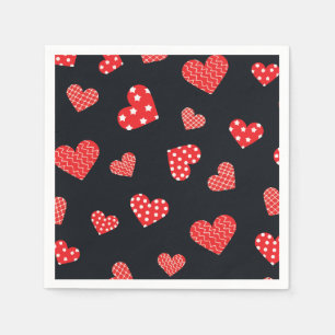 Serviette En Papier motif de cœurs sans couture