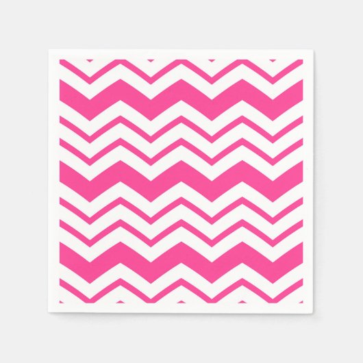Serviette En Papier Motif de conception en chevron zigzag blanc rose (Devant)