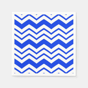 Serviette En Papier Motif de conception en chevron zigzag bleu blanc