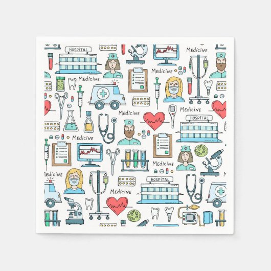 Serviette En Papier Motif de conception Médicale (Devant)