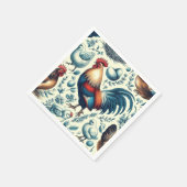 Serviette En Papier Motif de coq de ferme Retro (Coin)
