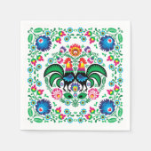 Serviette En Papier Motif de coq polonais carré (Devant)