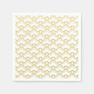 Serviette En Papier Motif de coquilles cranté par blanc de feuille