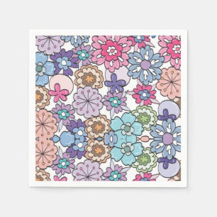 Serviette En Papier Motif de couleur florale