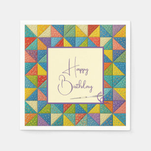 Serviette En Papier Motif de courtepointe à pinwheel coloré Joyeux Ann