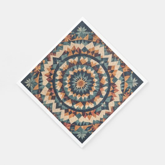 Serviette En Papier Motif de courtepointe Kaleidoscope (Coin)