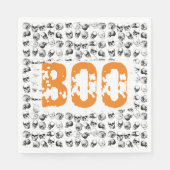 Serviette En Papier Motif de crâne Éffrayant Orange Boo Halloween (Devant)