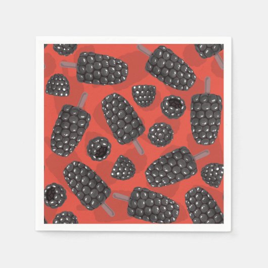 Serviette En Papier Motif de crème glacée Blackberry et Blackberry (Devant)