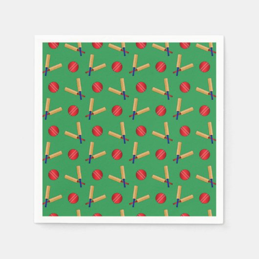 Serviette En Papier Motif de cricket vert (Devant)