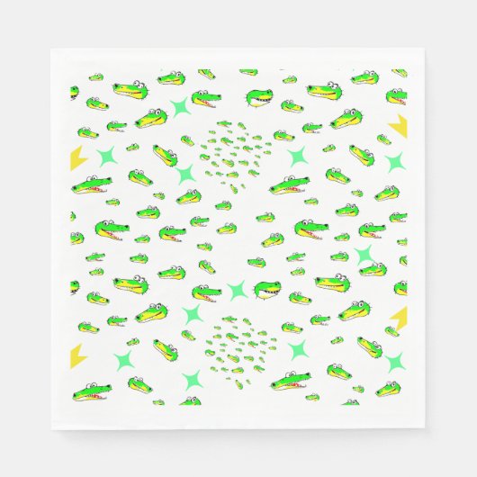 Serviette En Papier Motif de crocodile (Devant)
