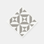 Serviette En Papier Motif de cube géométrique gris argenté (Coin)
