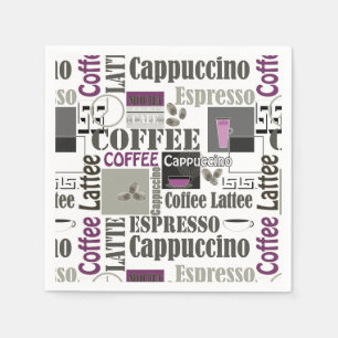 Serviette En Papier motif de cuisine rétro pour café au lait expresso