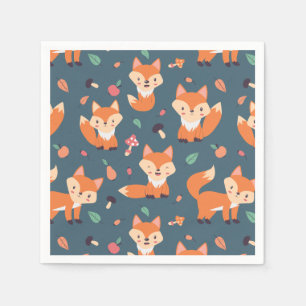 Serviette En Papier Motif de Cute Orange Fox