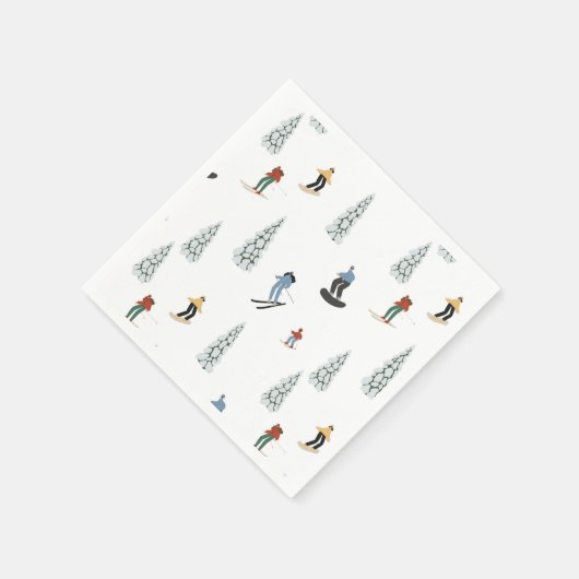 Serviette En Papier Motif de descente d'hiver (Coin)