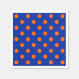 Serviette En Papier Motif de design à pois orange sur fond bleu 