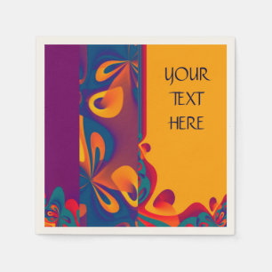 Serviette En Papier Motif de design graphique - orange violet + votre