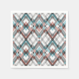 Serviette En Papier Motif de diamant géométrique texturé.