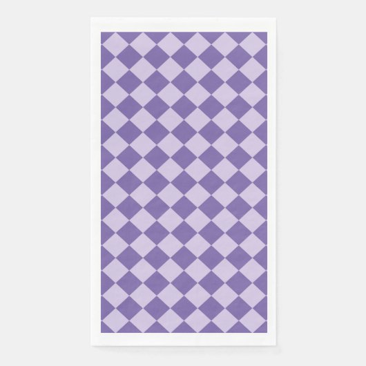 Serviette En Papier Motif de diamants de Checker Violet (Devant)
