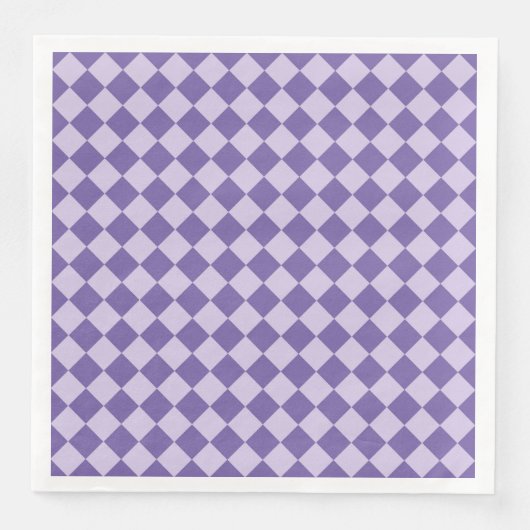 Serviette En Papier Motif de diamants de Checker Violet (Devant)