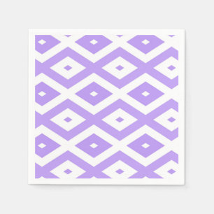 Serviette En Papier Motif de diamants violet et blanc