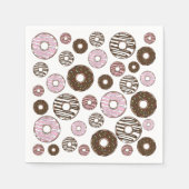 Serviette En Papier Motif De Donuts, Donuts Roses, Donuts Brown (Devant)