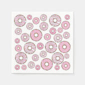 Serviette En Papier Motif De Donuts, Donuts Roses, Saupoudrages (Devant)