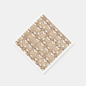 Serviette En Papier Motif de fentes et café (Coin)