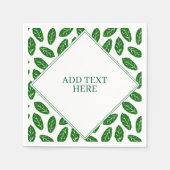 Serviette En Papier Motif de feuillage à feuilles vertes (Devant)