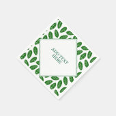 Serviette En Papier Motif de feuillage à feuilles vertes (Coin)