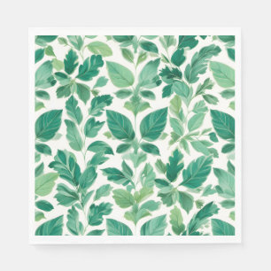 Serviette En Papier Motif de feuillage vert luxuriant