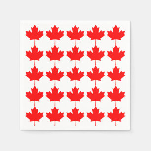 Serviette En Papier Motif de feuille d'érable rouge du Canada