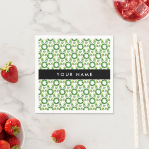 Serviette En Papier Motif de feuille, Feuilles vertes, Votre nom