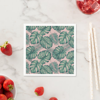 Serviette En Papier Motif de feuille tropicale